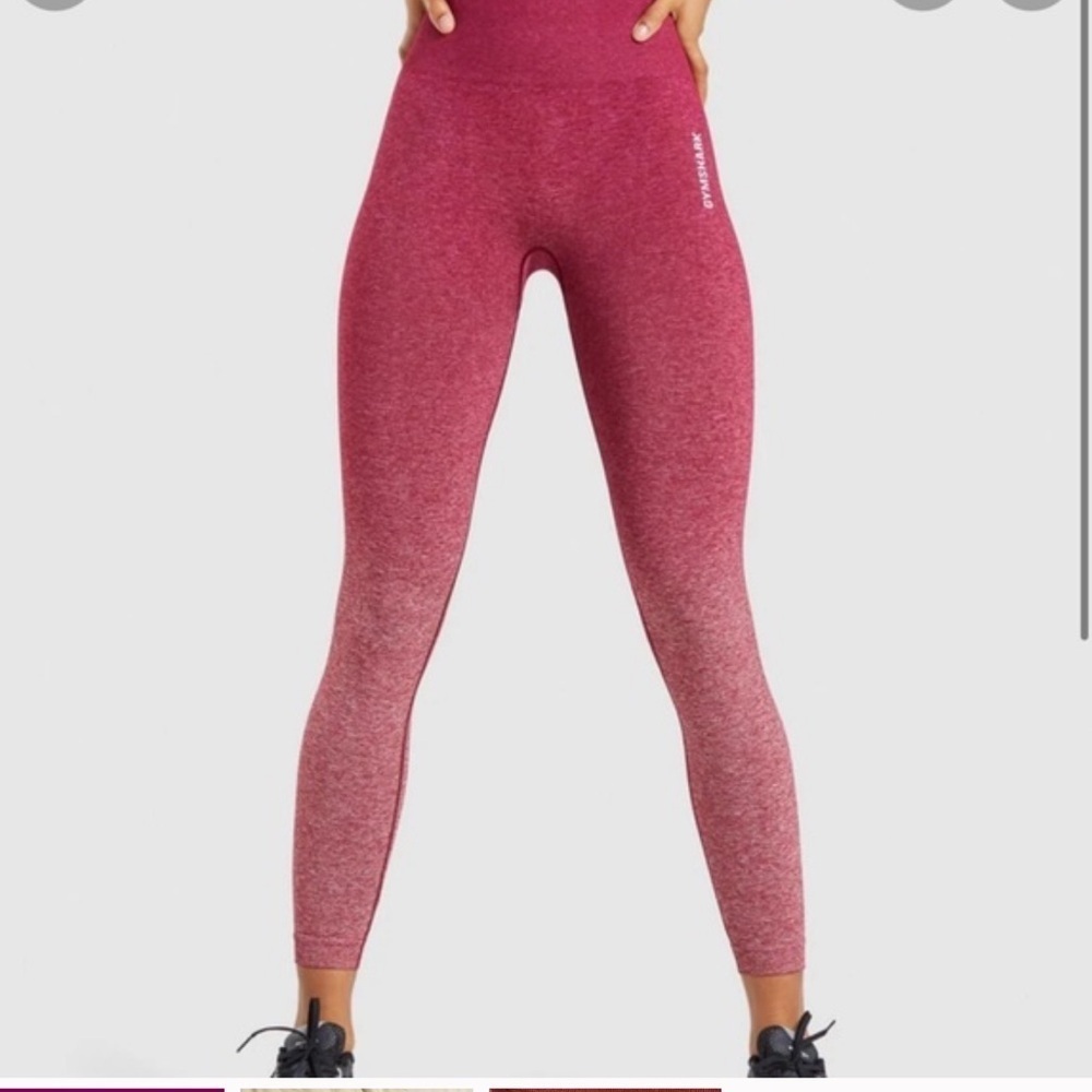 Women’s GYMSHARK Adapt seamless Burgandy marl ombré leggings- Size small - Picture 1 of 6